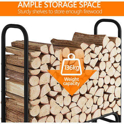 AJUNION Reggiseno per legna da ardere per immagazzinamento interno ed esterno W123 x D34 x H124.5cm