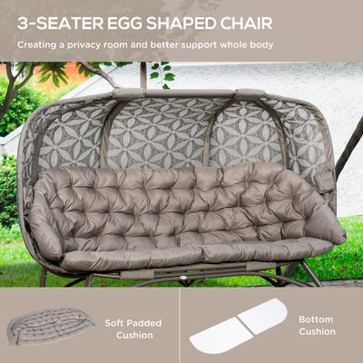 Sedile per uova da giardino W85xL205xH142cm con design hollow basket e stile moderno