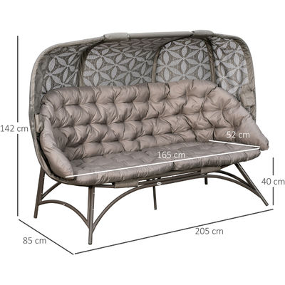 Sedile per uova da giardino W85xL205xH142cm con design hollow basket e stile moderno
