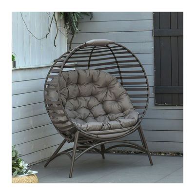 Aggiornate il vostro patio con AJUNION 2 Sedie Uovo Poltabile Cornice in acciaio Design moderno