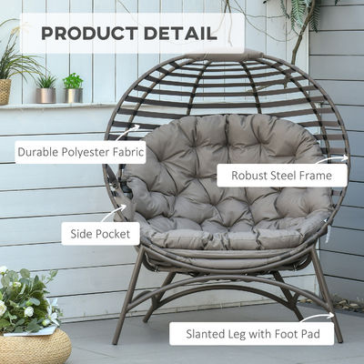 Aggiornate il vostro patio con AJUNION 2 Sedie Uovo Poltabile Cornice in acciaio Design moderno
