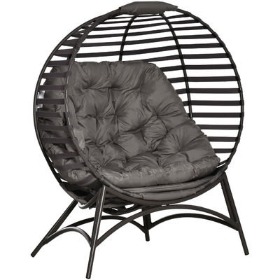 Aggiornate il vostro patio con AJUNION 2 Sedie Uovo Poltabile Cornice in acciaio Design moderno