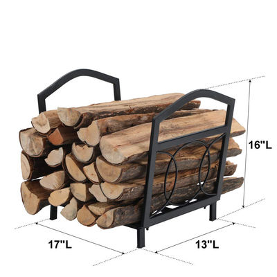 17"L x 13"W x 16"H Piccolo portalegna per legna da ardere Camino esterno per il deposito di legno in acciaio