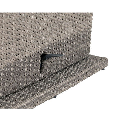 PE Rattan AJUNION Divano d'angolo esterno a sezione Set patio con tavolo da pranzo regolabile