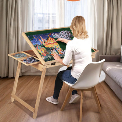 Puzzle Board Cover Dispositivi pieghevoli in legno Jigsaw Puzzle Table con gambe 1500pcs AJUNION