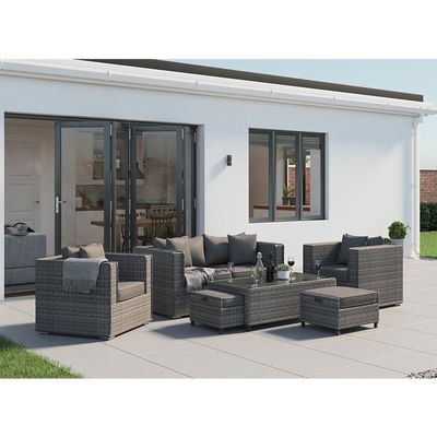 Set di conversazione per patio esterno con design moderno in stile Wicker Rattan