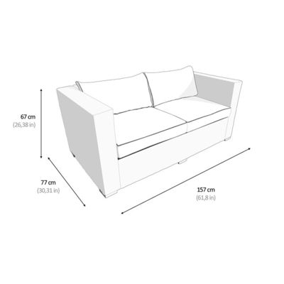 Set di conversazione per patio esterno con design moderno in stile Wicker Rattan