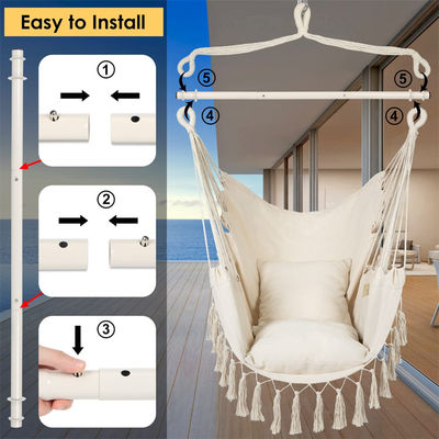 127*122*2.5cm Giardino all'aperto Campeggio Patio Pieghevole Portatile Bambini di cotone Corda appesa Swing Ammanca sedia