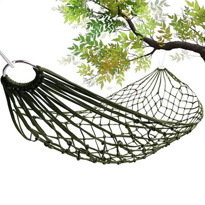 Giardino all'aperto Giardino interno Campeggio Stile agrituristico Portatile Pieghevole Rope Nylon Net Mesh Disegno di amaca singola