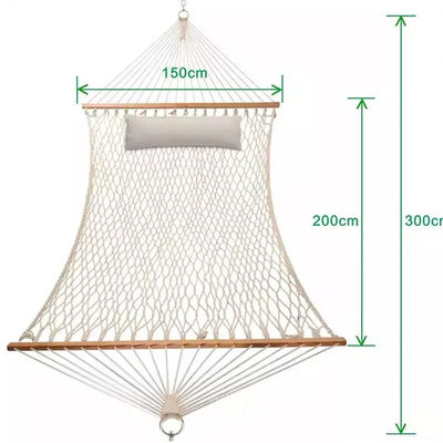 Comodo portatile pieghevole rete di corda di cotone Letto di amaca per campeggio giardino interno esterno