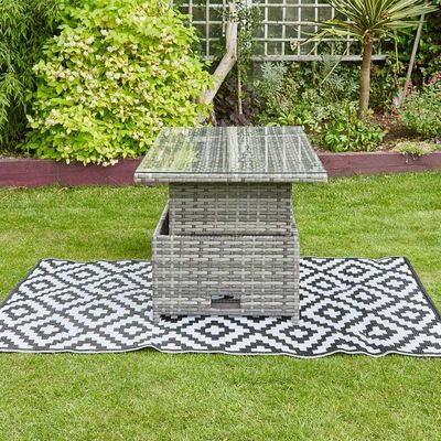 9 posti mobili da giardino in rotino con design moderno e tavolo regolabile