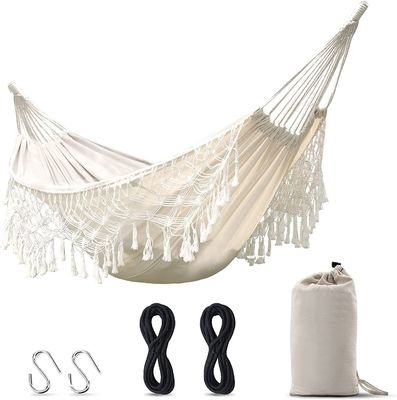 Letto di amaca collabile in cotone ultraleggero a doppia oscillazione per campeggio e giardino