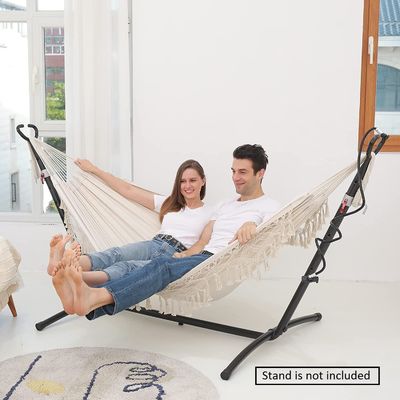 Letto di amaca collabile in cotone ultraleggero a doppia oscillazione per campeggio e giardino