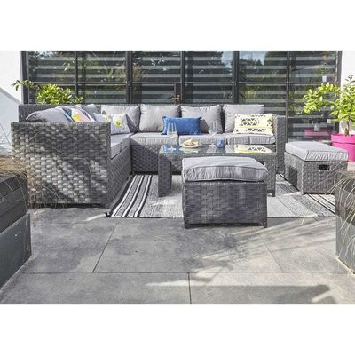 Set da giardino AJUNION 8 posti mobili da esterno di rotino angolo salotto divano set per il cortile