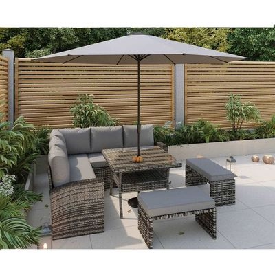 PE Rattan per tutti i periodi di tempo Set mobili da giardino Set divano d'angolo all'aperto