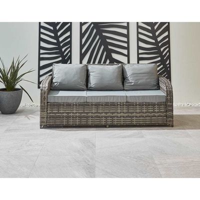All Weather Rattan Outdoor Sofa Set Tre posti L182xW70xH78cm Spessore del cuscino 9cm