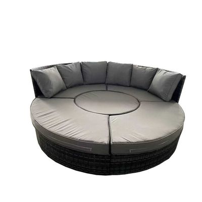 Tavolo da pranzo regolabile Wicker Divano tessuto Set per mobili per letti da giorno all'aperto da AJUNION