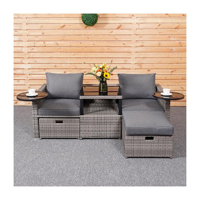 Divano salotto giardino cortile set con PE Wicker Rattan in vari disegni sezionali