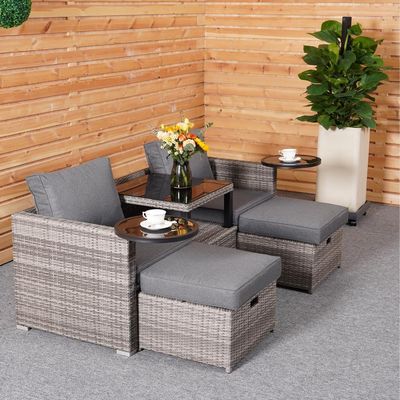 Divano salotto giardino cortile set con PE Wicker Rattan in vari disegni sezionali