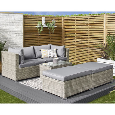 5 pezzi Wicker Rattan Sofa Modulare Esterno Stile di Design Moderno L70xW40xH39cm Dimensione del Tavolo