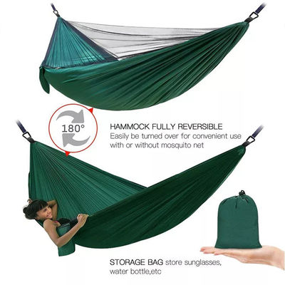 Giardino esterno Leggero Nylon Verde Campeggio Paracadute Amaca con zanzariera