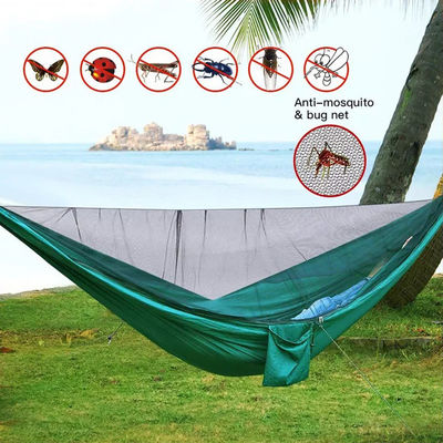 Giardino esterno Leggero Nylon Verde Campeggio Paracadute Amaca con zanzariera