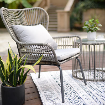 Moderno Design AJUNION 2 Sedute Sedia di Wicker Rattan per Bistro Set Arredamento in piscina