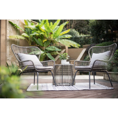Moderno Design AJUNION 2 Sedute Sedia di Wicker Rattan per Bistro Set Arredamento in piscina