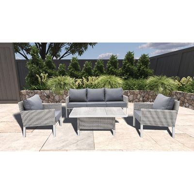 Moderno stile 4 pezzi mobili in rotino esterno salotto set con L193xW71xH77cm Divano taglia