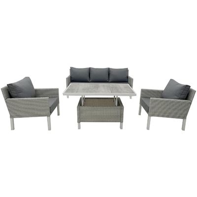 Moderno stile 4 pezzi mobili in rotino esterno salotto set con L193xW71xH77cm Divano taglia