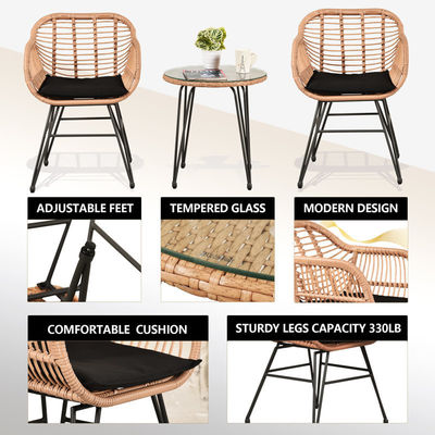 AJUNION 2 Sedia mobili da patio esterno Set Bistro D23.62'xW21.26'xH31.5'