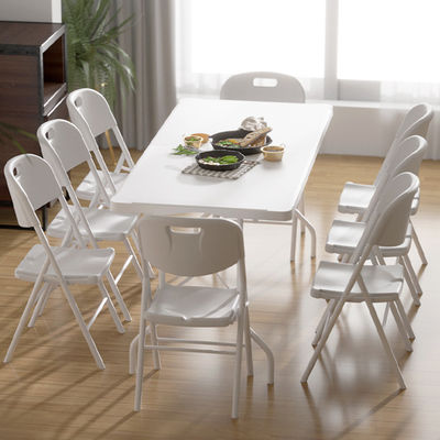 Moderno Disegno Tavolo di banchetto pieghevole portatile in plastica bianca per il picnic