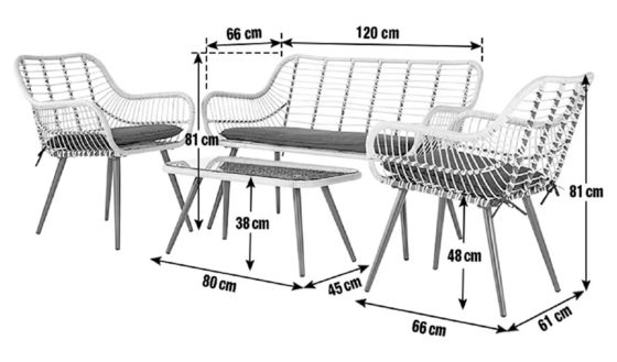 Trasforma il tuo giardino con AJUNION 4 Piece All Weather Wicker Outdoor furniture Set