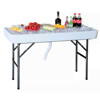 Tavolo pieghevole portatile per festa Hotel Camping Piazza HDPE Plastico metallo raffreddatore di ghiaccio