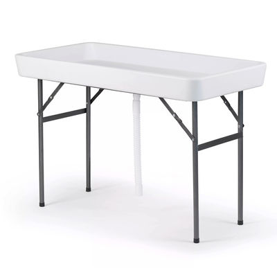 Tavolo pieghevole portatile per festa Hotel Camping Piazza HDPE Plastico metallo raffreddatore di ghiaccio