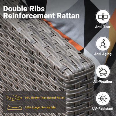 AJUNION PE Rattan Outdoor Lounge Sofa Set per il tuo giardino 16,2' H X 23,62' W X 21,85' D