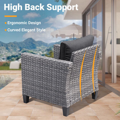 AJUNION PE Rattan Outdoor Lounge Sofa Set per il tuo giardino 16,2' H X 23,62' W X 21,85' D