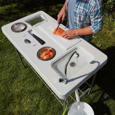Tavolo pieghevole portatile in plastica per campeggio e giardini all'aperto