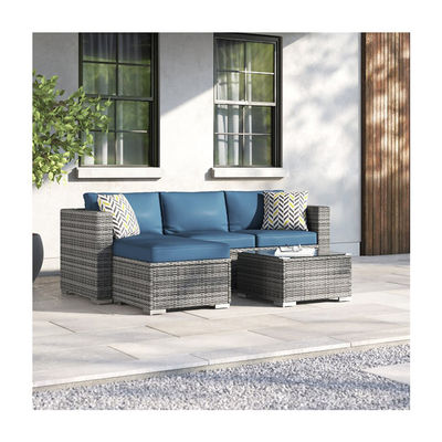 Divano di rotino Set salotto sezionale 24' H X 78' W X 50.78' D per il relax all'aria aperta