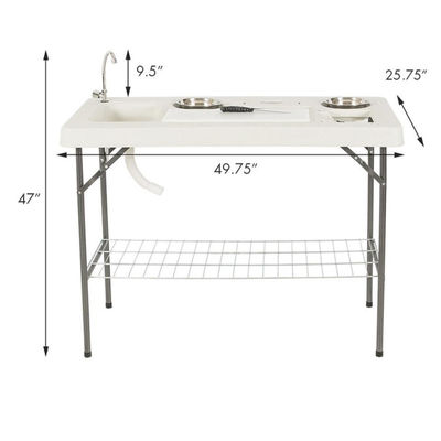 Tavolo pieghevole portatile in plastica per campeggio e giardini all'aperto