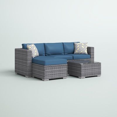 Divano di rotino Set salotto sezionale 24' H X 78' W X 50.78' D per il relax all'aria aperta