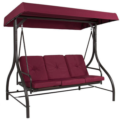 Giardino all'aperto 3 posti Swing Chair con baldacchino e letto pieghevole regolabile