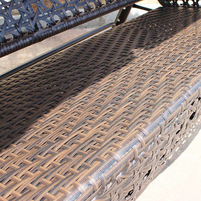 Giardino esterno cornice metallica Pe Rattan doppio 3 posti Amaca d'altalena con baldacchino