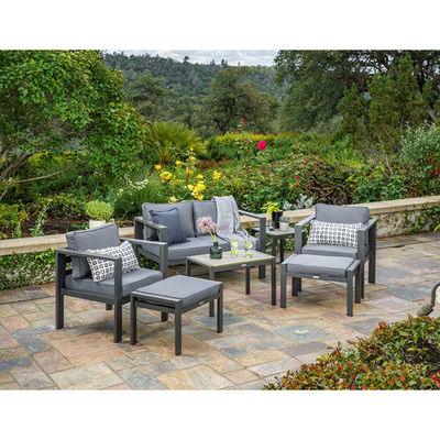 Cortile giardino Divano Loveseat Set AJUNION moderno alluminio all'aperto salotto sezionale
