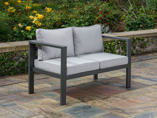 Cortile giardino Divano Loveseat Set AJUNION moderno alluminio all'aperto salotto sezionale