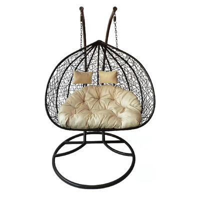 Balcone contemporaneo interno esterno giardino portatile doppia persona appesa rattan Vicker Egg Swing Chair con cuscino