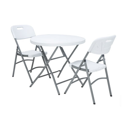 Imballaggio per la posta Tavolo da pranzo portatile rotondo di plastica metallica pieghevole per lo stile di design moderno