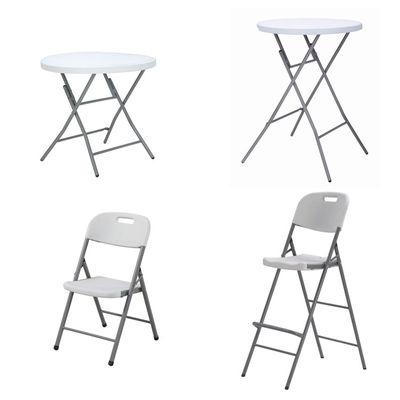 Imballaggio per la posta Tavolo da pranzo portatile rotondo di plastica metallica pieghevole per lo stile di design moderno