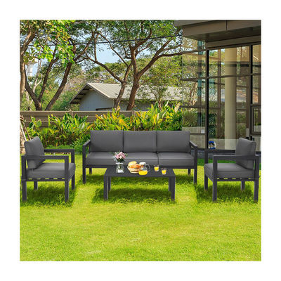 AJUNION 4 pezzi mobili da patio set sedute all'aria aperta in alluminio per lo stile di design moderno
