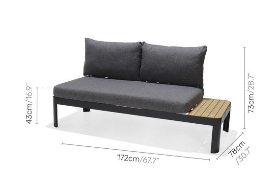 Mobili da giardino modulari in alluminio L172xW72xH43cm AJUNION Chaise Outdoor Set sezionale